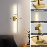 Battery Operated Wall Sconce with Remote Control - 2 Pack