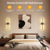 Battery Operated Wall Sconce with Remote Control - 2 Pack