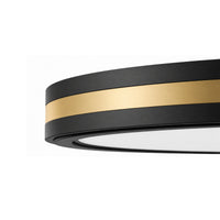 Modern Black Gold Integrated LED 5 CCT Flush Mount Ceiling Light with Night Light for Bedroom Kitchen - 3 Size