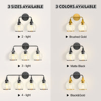 22 in. 3-Light Black Classic Traditional Bathroom Vanity Light with Clear Globe Glass Shades