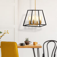 Kreios Geometrical Modern Farmhouse Pendant Light Black and Gold - 3 sizes