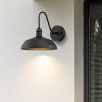 Nox Goose Neck Outdoor LED Wall Light 13" Black