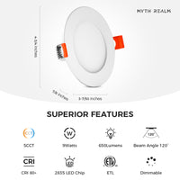 Atlas 009 LED Recessed Lights - 2 sizes (6/12 Pack)