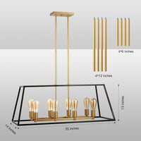 Kreios Geometrical Modern Farmhouse Pendant Light Black and Gold - 3 sizes