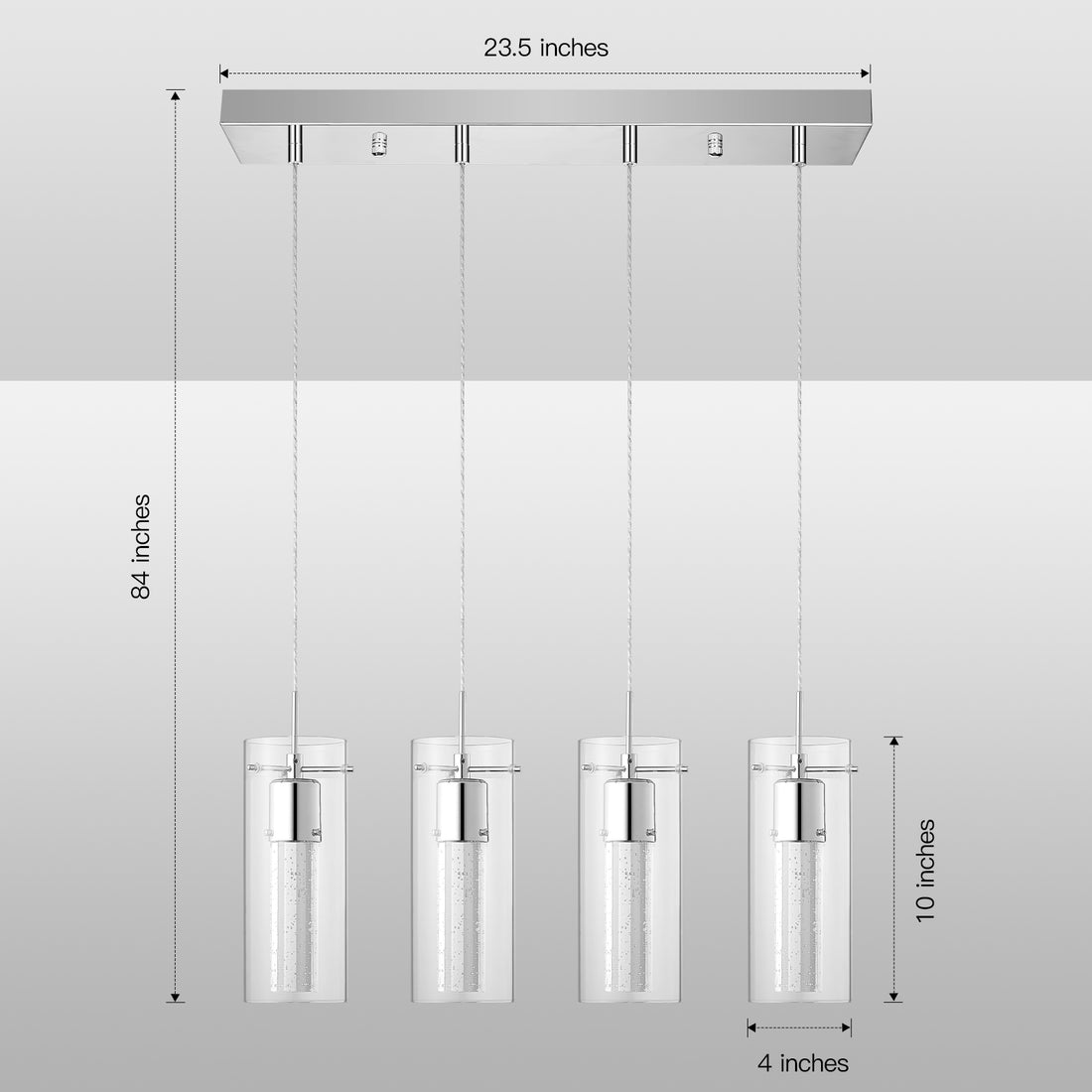 Cassandra Droplet Infused Glass LED Pendant Light - 3 Sizes