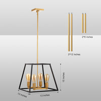 Kreios Geometrical Modern Farmhouse Pendant Light Black and Gold - 3 sizes
