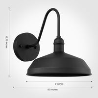Nox Goose Neck Outdoor LED Wall Light 13" Black