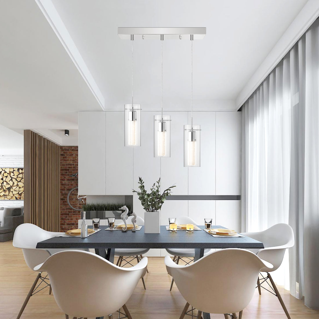 Cassandra Droplet Infused Glass LED Pendant Light - 3 Sizes