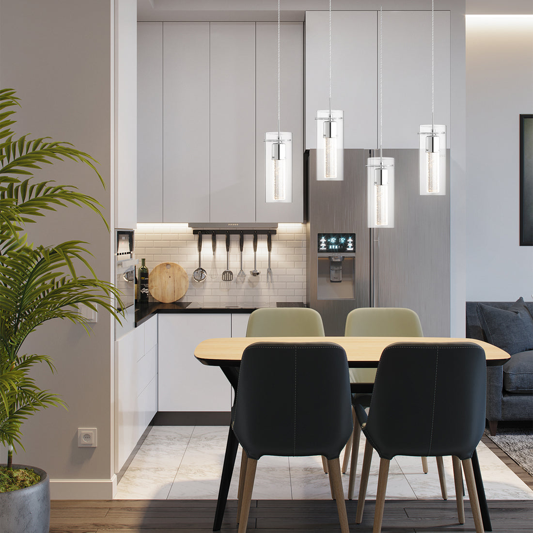 Cassandra Droplet Infused Glass LED Pendant Light - 3 Sizes