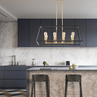 Kreios Geometrical Modern Farmhouse Pendant Light Black and Gold - 3 sizes