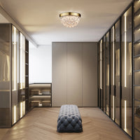 Castor Crystal Hemispheric LED Flush Mount Ceiling Light - 3 Colors
