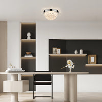 Castor Crystal Hemispheric LED Flush Mount Ceiling Light - 3 Colors