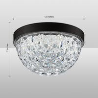 Castor Crystal Hemispheric LED Flush Mount Ceiling Light - 3 Colors