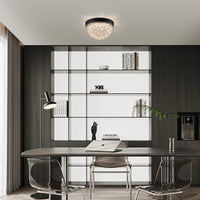 Castor Crystal Hemispheric LED Flush Mount Ceiling Light - 3 Colors