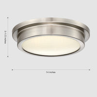 Atlas Exhibition LED Flush Mount Ceiling Light 14" - 3 Colors