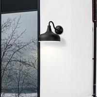 Nox Goose Neck Outdoor LED Wall Light 15" Black