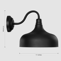 Nox Goose Neck Outdoor LED Wall Light 15" Black