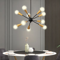 Danza™ Asymmetry Linear Chandelier 10-Light Black and Gold