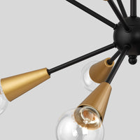 Danza™ Asymmetry Linear Chandelier 10-Light Black and Gold