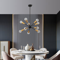 Danza™ Asymmetry Linear Chandelier 10-Light Black and Gold