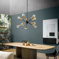 Danza™ Asymmetry Linear Chandelier 10-Light Black and Gold