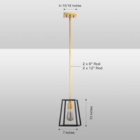 Kreios Geometrical Modern Farmhouse Pendant Light Black and Gold - 3 sizes