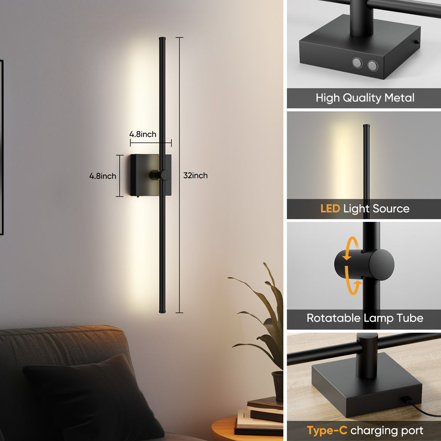 Battery Operated Wall Sconce with Remote Control - 2 Pack