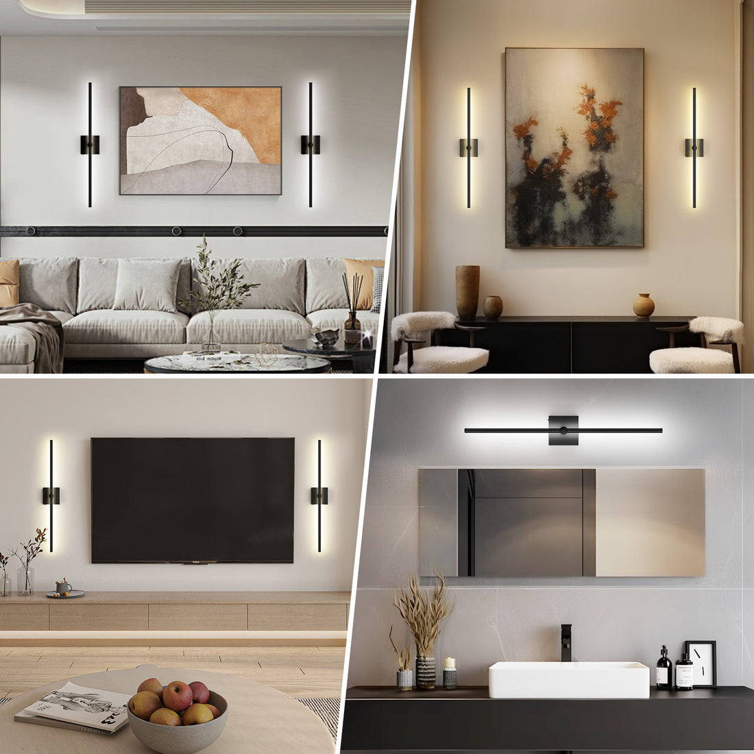 Battery Operated Wall Sconce with Remote Control - 2 Pack