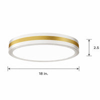 Modern White Gold Integrated LED 5 CCT Flush Mount Ceiling Light with Night Light for Bedroom Kitchen - 3 Size