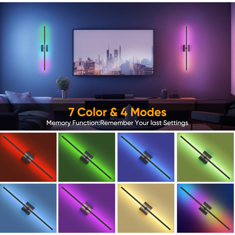 Battery Operated Wall Sconce with Remote Control - 2 Pack