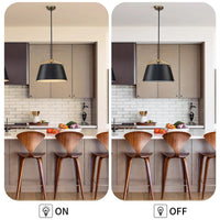 18 in. 3-Light Black and Gold Convertible Drum Pendant and Semi-Flush Mount Ceiling Light