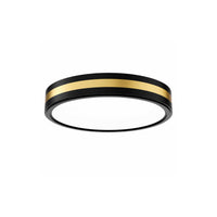 Modern Black Gold Integrated LED 5 CCT Flush Mount Ceiling Light with Night Light for Bedroom Kitchen - 3 Size