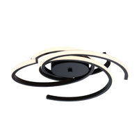 22 in. 3-Light Black Modern Spiral Integrated LED 5CCT Flush Mount Ceiling Light Fixture for Bedroom Kitchen