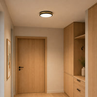 Modern Black Gold Integrated LED 5 CCT Flush Mount Ceiling Light with Night Light for Bedroom Kitchen - 3 Size