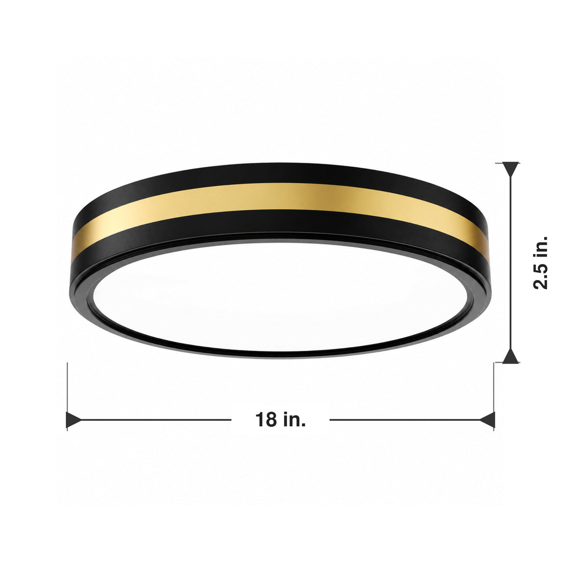 Modern Black Gold Integrated LED 5 CCT Flush Mount Ceiling Light with Night Light for Bedroom Kitchen - 3 Size