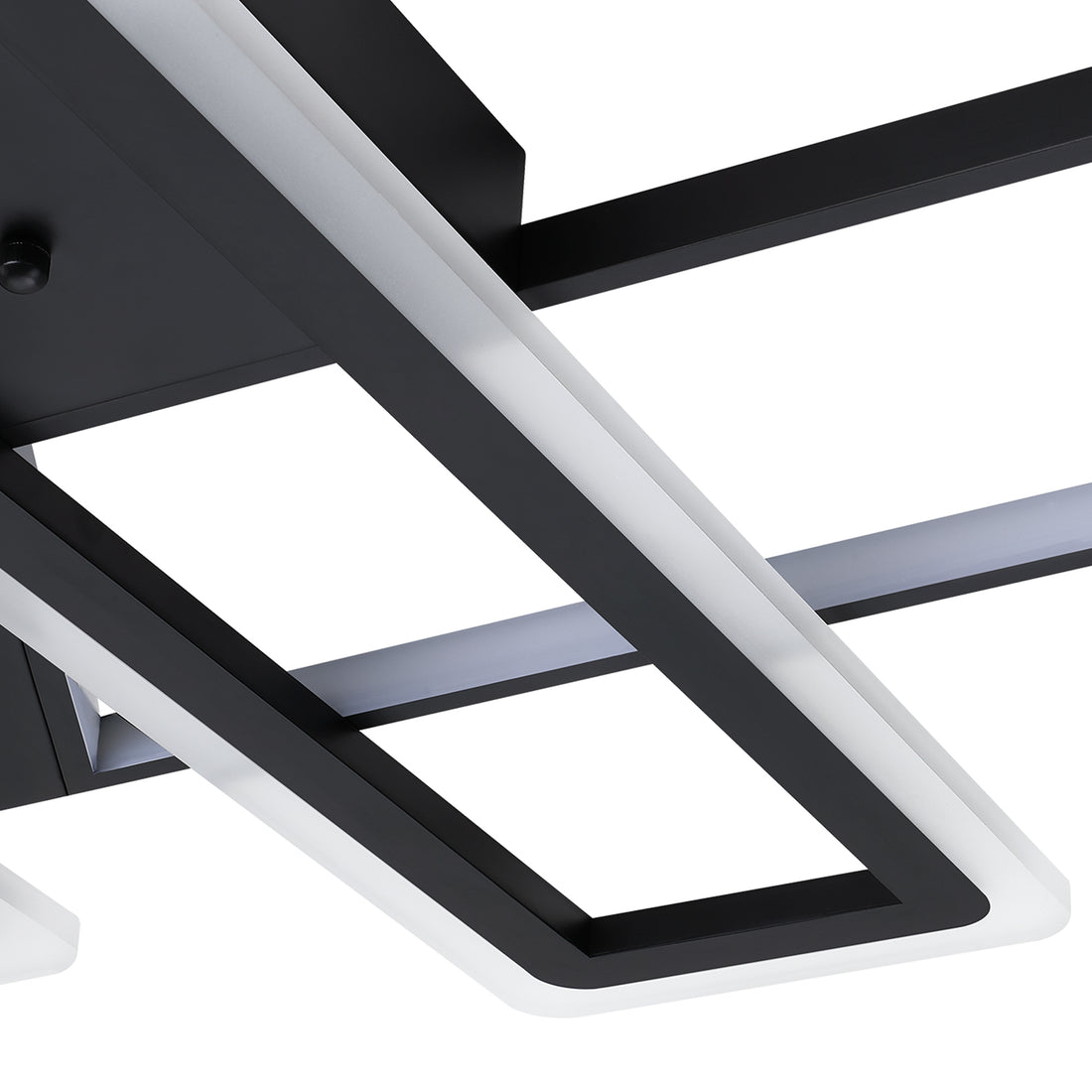 36.5 in. 4-Light Black Modern Liner Integrated LED 5CCT Flush Mount Ceiling Light Fixture for Bedroom Kitchen