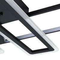 36.5 in. 4-Light Black Modern Liner Integrated LED 5CCT Flush Mount Ceiling Light Fixture for Bedroom Kitchen