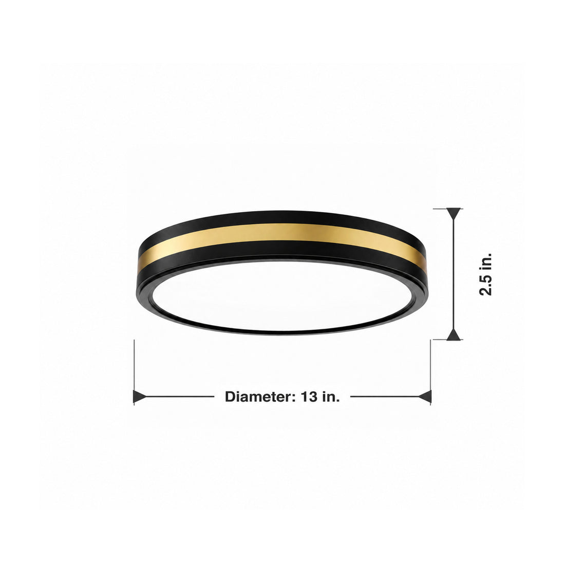 Modern Black Gold Integrated LED 5 CCT Flush Mount Ceiling Light with Night Light for Bedroom Kitchen - 3 Size