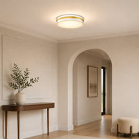 Modern White Gold Integrated LED 5 CCT Flush Mount Ceiling Light with Night Light for Bedroom Kitchen - 3 Size
