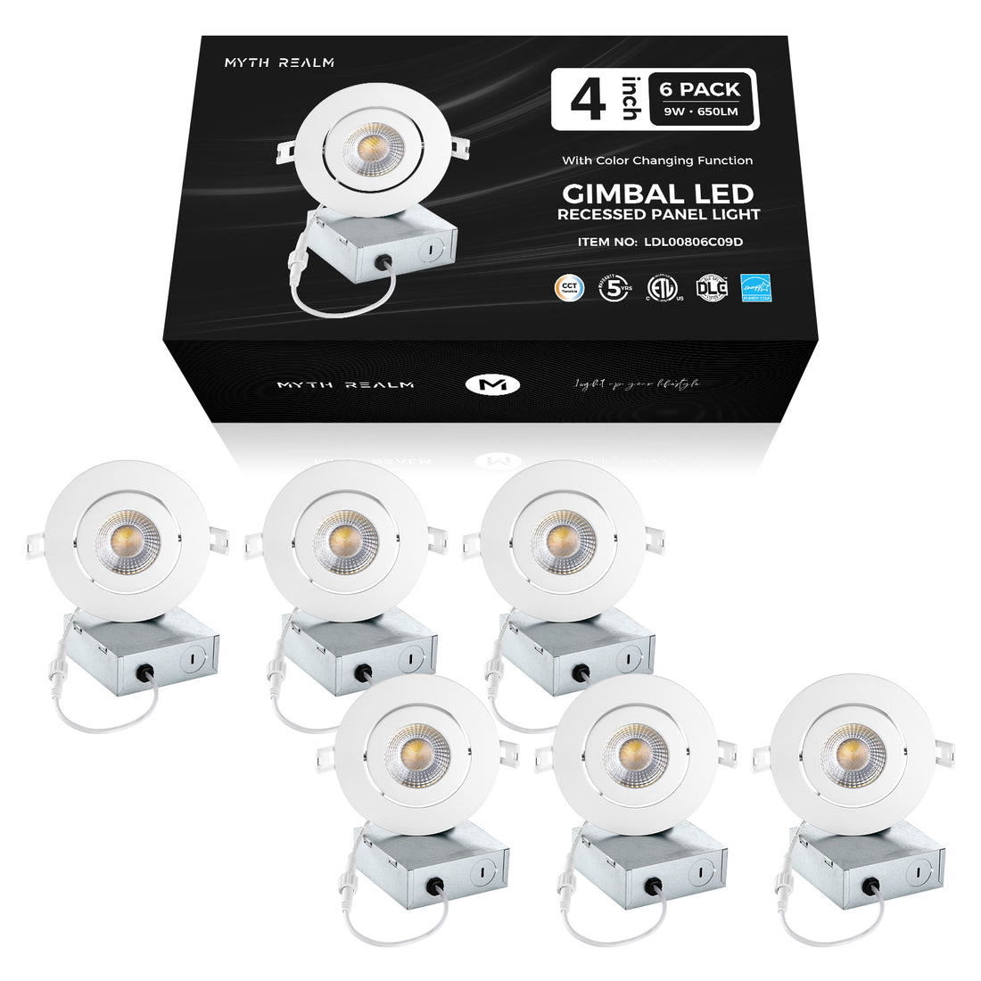 Atlas Waggle 008 LED Recessed Lights 5" - 6 Pack