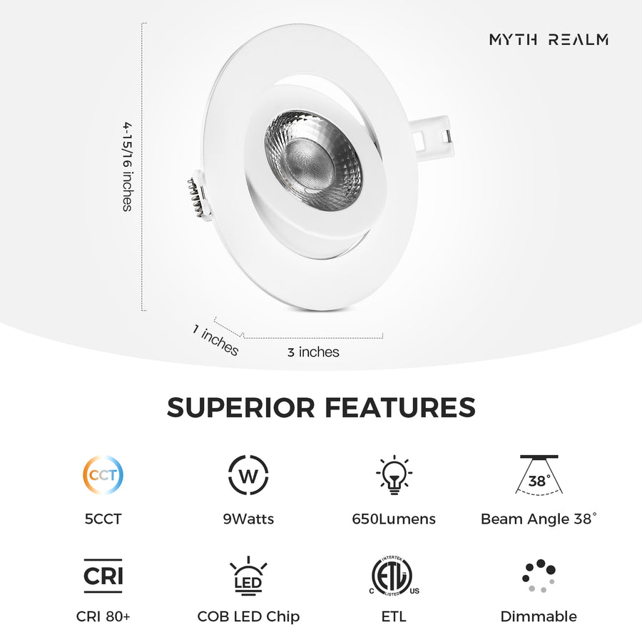 Atlas Waggle 008 LED Recessed Lights 5" - 6 Pack