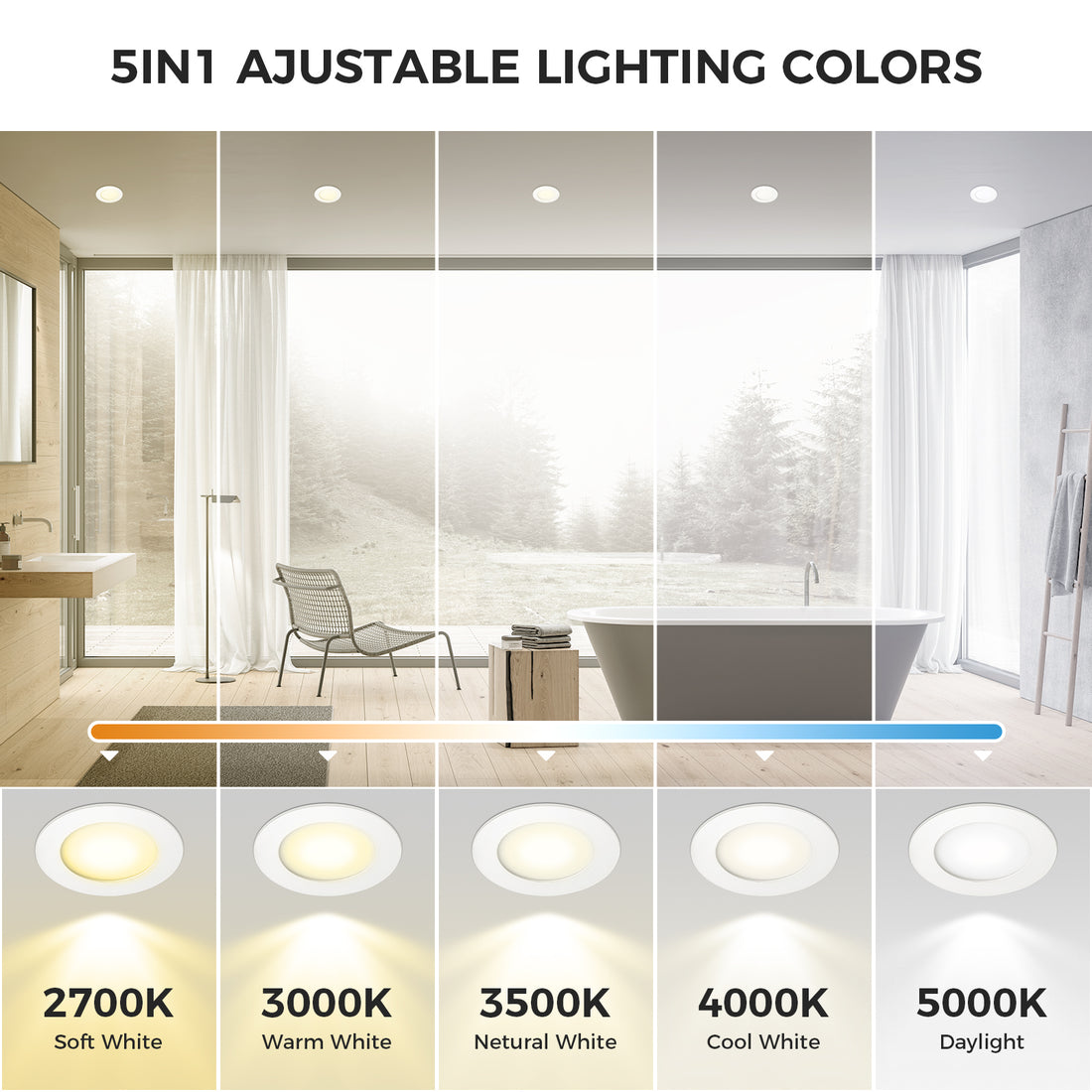 Atlas 009 LED Recessed Lights - 2 sizes (6/12 Pack)