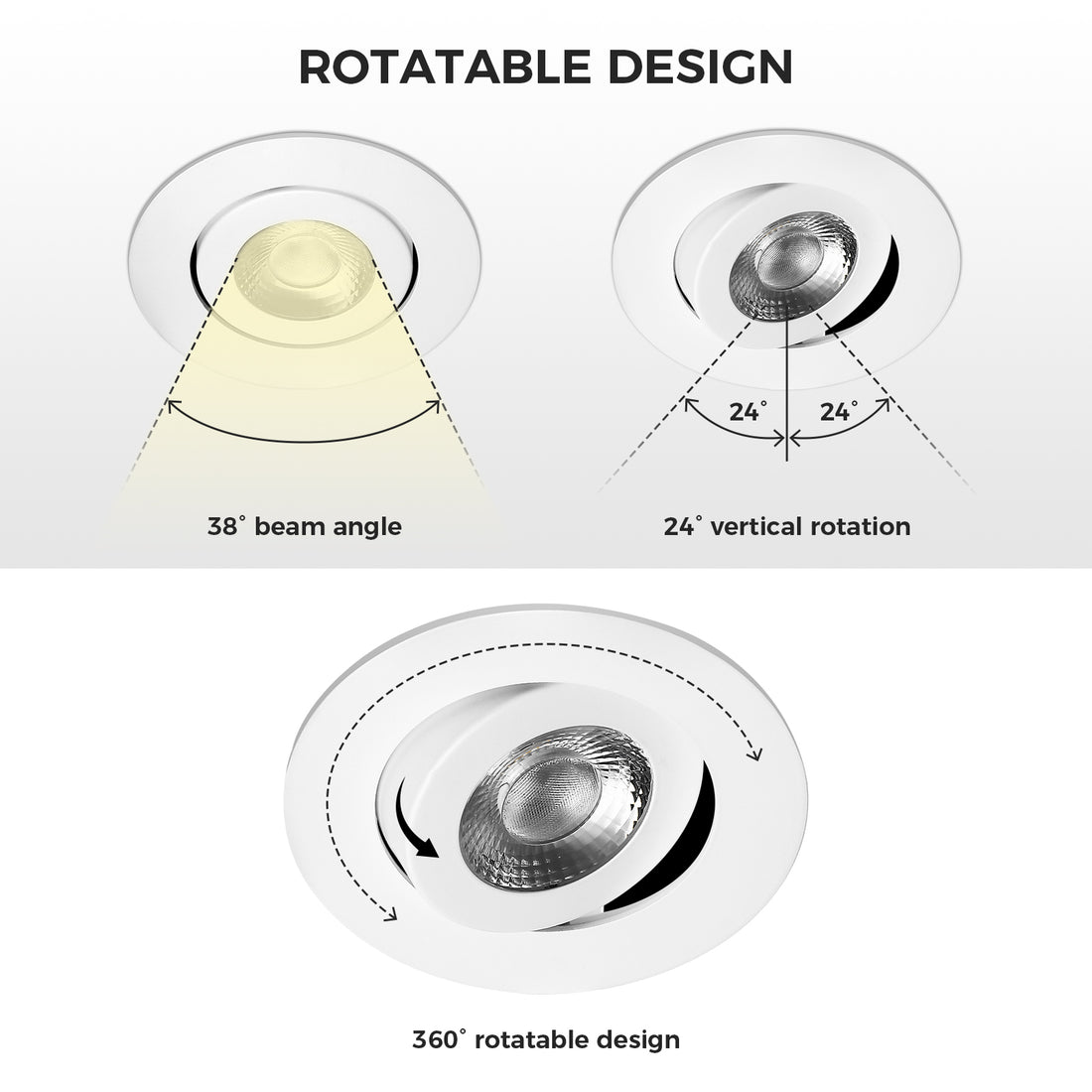 Atlas Waggle 008 LED Recessed Lights 5" - 6 Pack