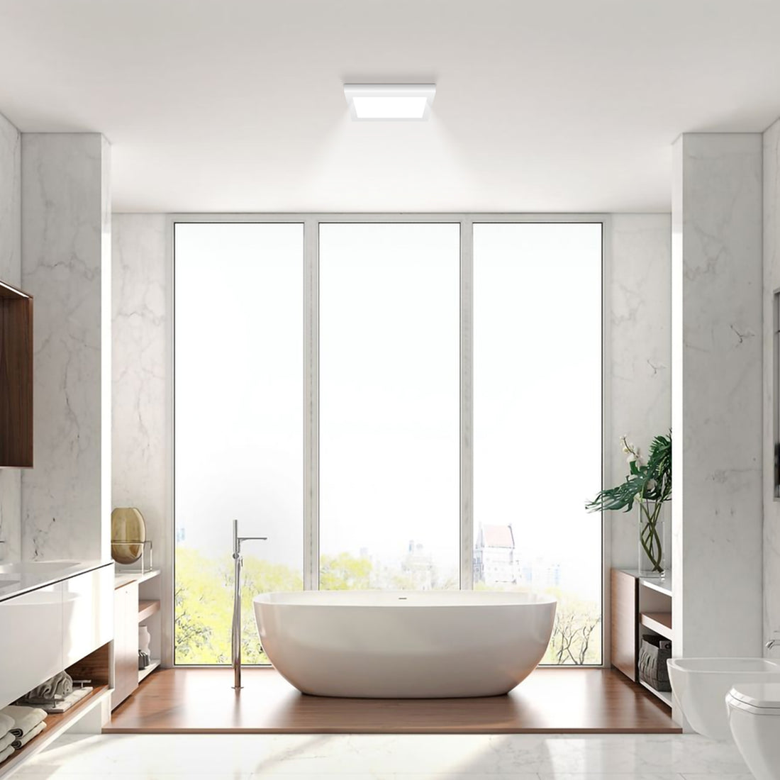 Atlas Square Flat Edge LED Downlight White - 3 Sizes