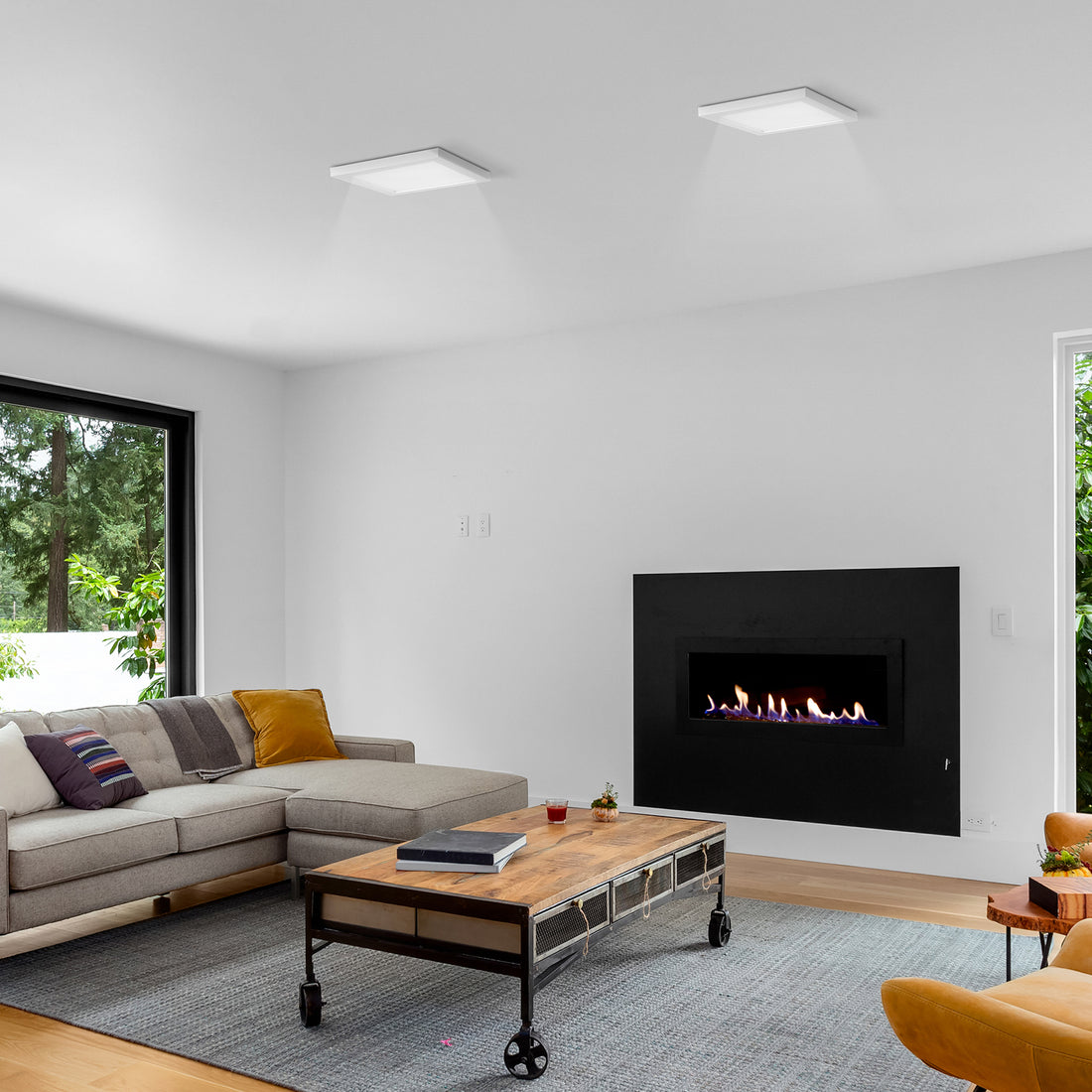 Atlas Square Flat Edge LED Downlight White - 3 Sizes