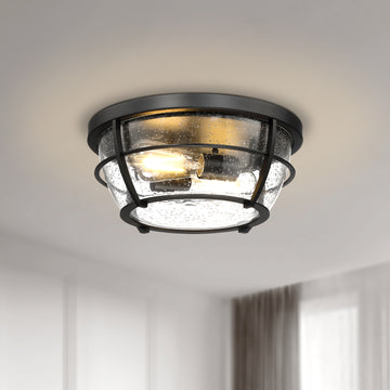 Nox Barrelled Cage Flush Mount Ceiling Light 2-Light - 2 Colors