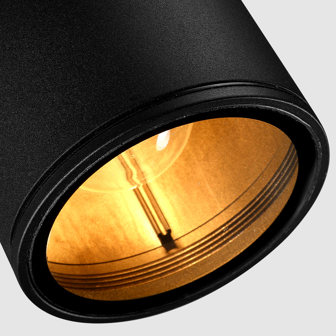 Min Cylinder Outdoor Wall Light 2-Light Black - Incandescent/LED