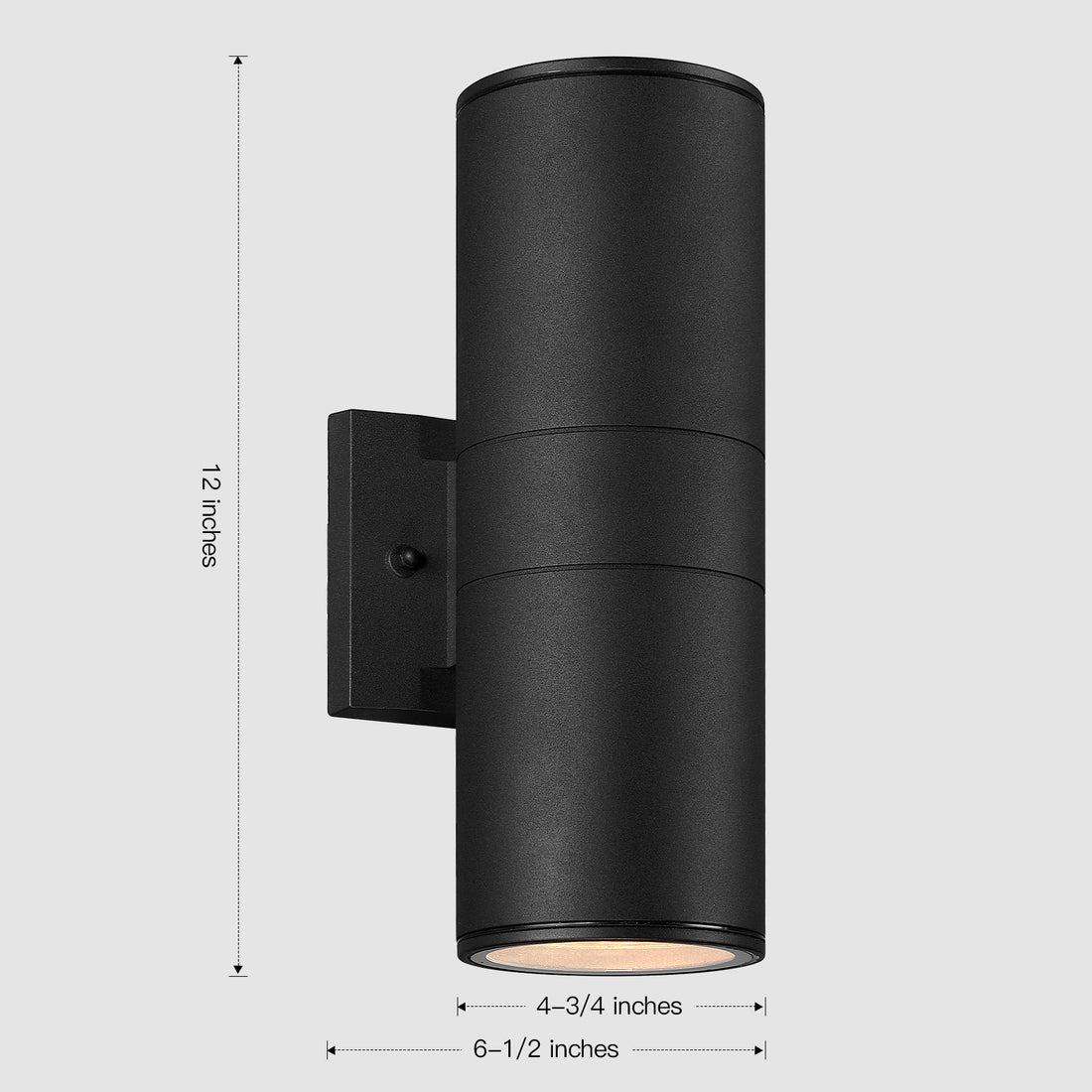 Min Cylinder Outdoor Wall Light 2-Light Black - Incandescent/LED